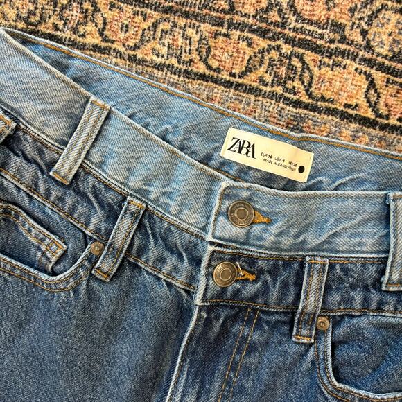 Zara Two Tone Straight Leg Jeans - Picture 3 of 6
